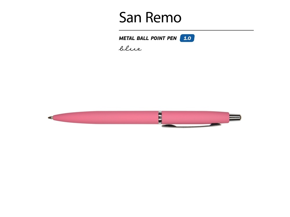 Ручка металлическая шариковая San Remo, софт-тач