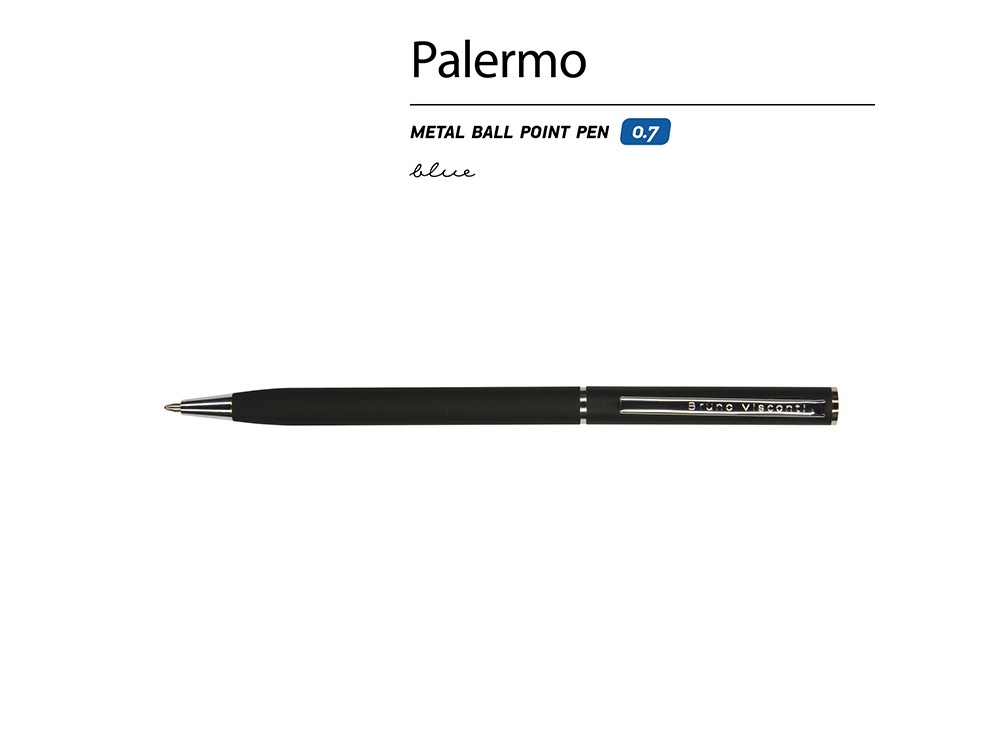 Ручка металлическая шариковая Palermo, софт-тач