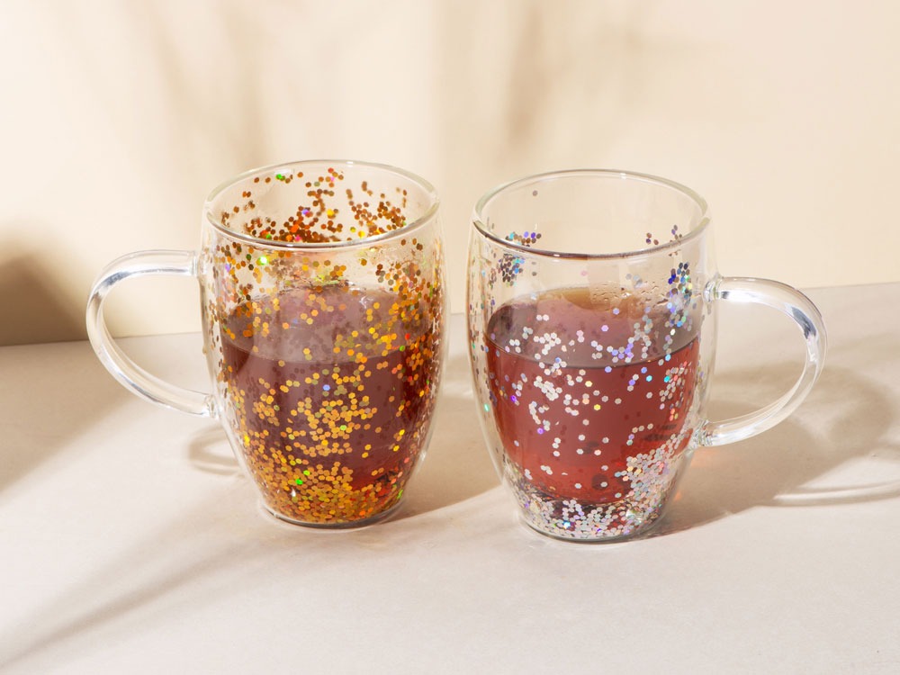 Кружка с двойными стенками с блестками Festival