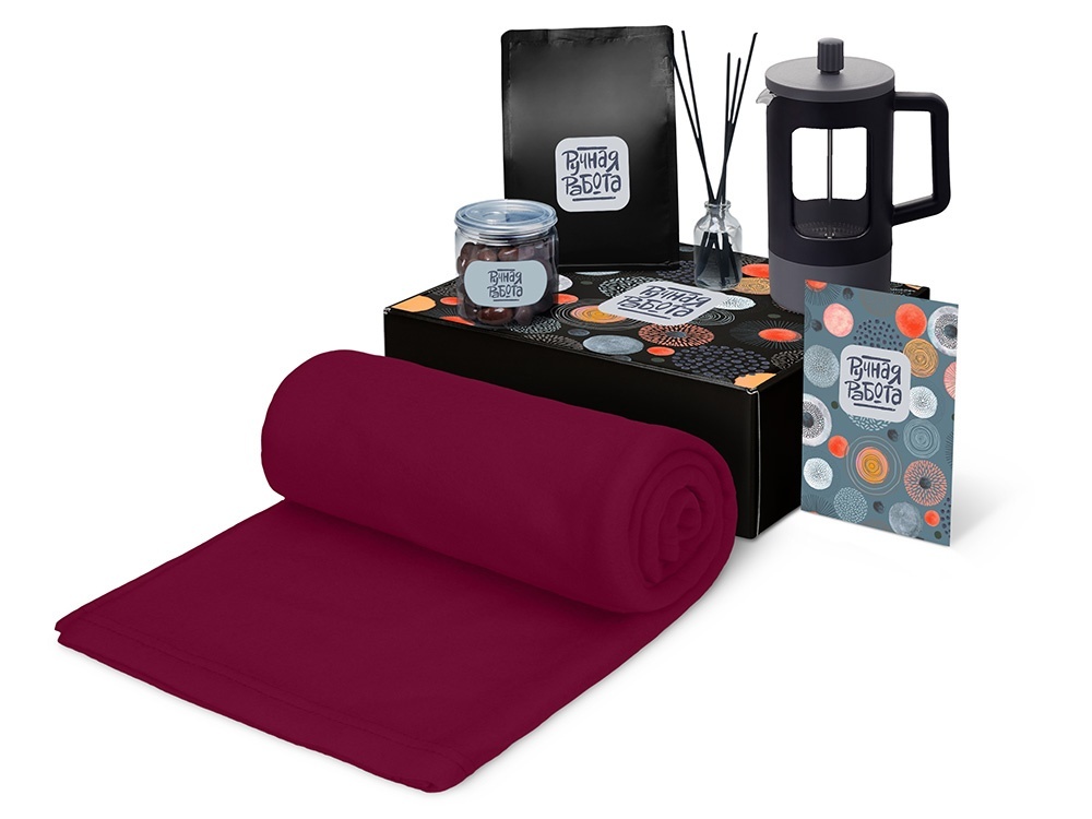 Подарочный набор Re:y. Vive с пледом, френч-прессом и кофе