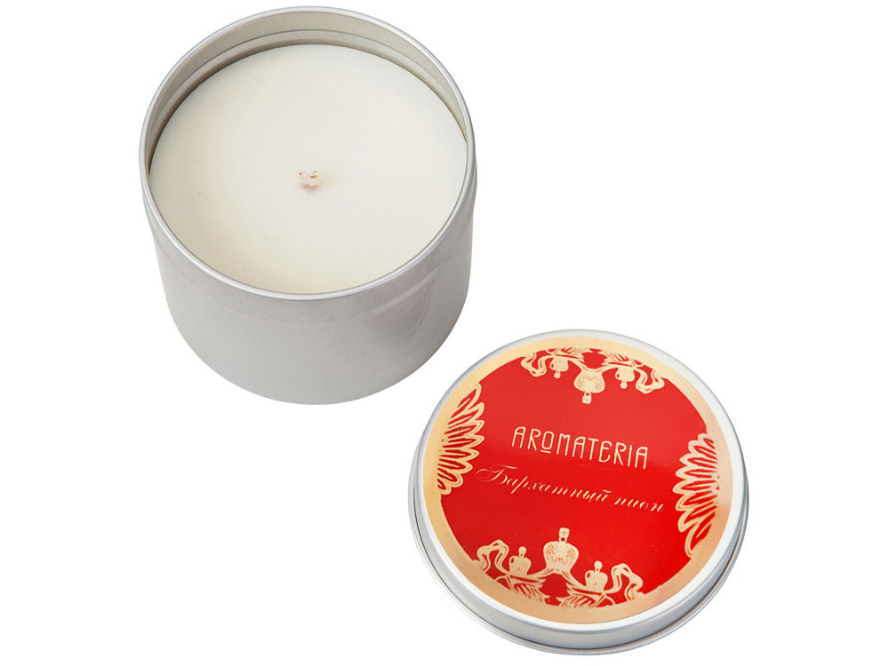 Набор: платок Кремль – Москва и свеча Бархатный пион